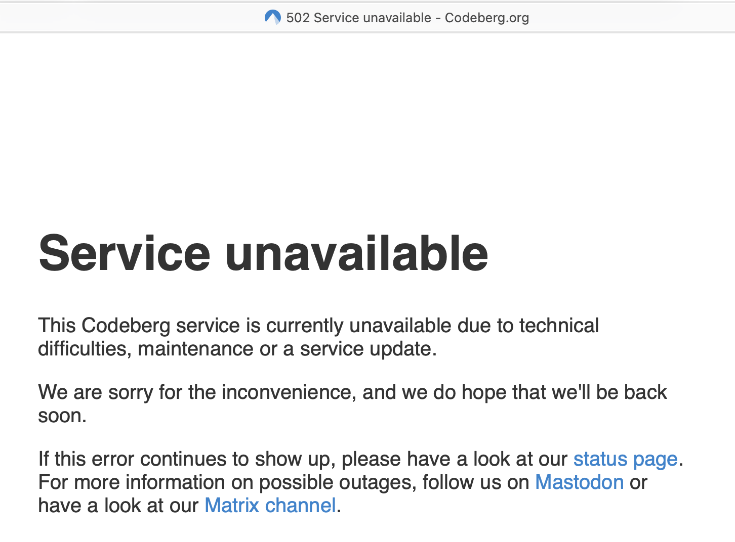 Codeberg 502